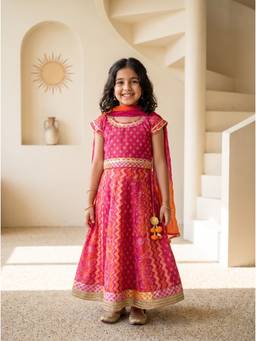 EXCLUSIVE FROM JAIPUR - Pink Lehenga And Top With Dupatta