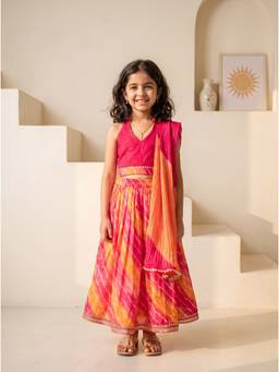 EXCLUSIVE FROM JAIPUR - Rani Halter Top Lehenga With Dupatta