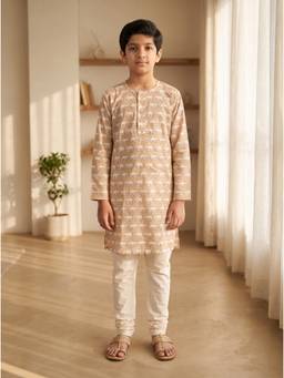 EXCLUSIVE FROM JAIPUR - Elephant Print Kurta With Pyjama