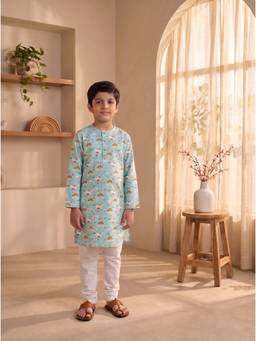 EXCLUSIVE FROM JAIPUR - Printed Kurta With Pyjama