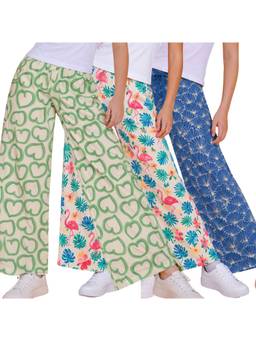 TotzTouch - Girls All Over Printed Pyjama Pants (Pack of 3)
