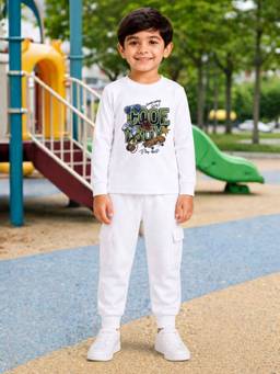 Palgrave - Cotton Gaming Graphic T-Shirt And Jogger -White White