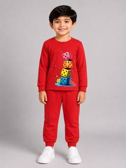 Palgrave - Cotton Graphic T-Shirt And Joggers Red