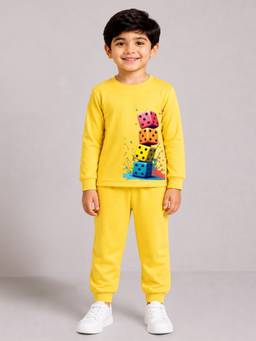 Palgrave - Cotton Graphic T-Shirt And Joggers Yellow