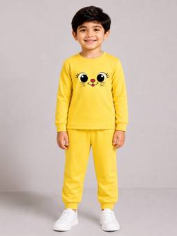 Palgrave - Cotton Graphic T-Shirt And Joggers Yellow