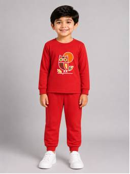 Palgrave - Cotton Graphic T-Shirt And Joggers Red