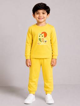 Palgrave - Cotton Graphic T-Shirt And Joggers Yellow