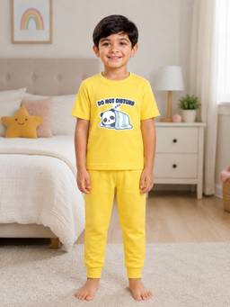 Palgrave - Cotton Animal Graphic T-Shirt And Joggers White