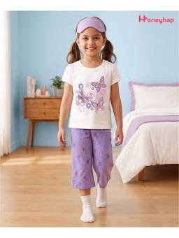Honeyhap - Premium Cotton Capri With Bio Finish T-Shirt White