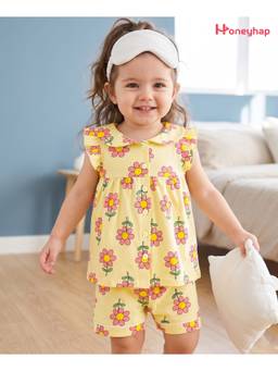 Honeyhap - Girls Premium Cotton Regular Shorts With Bio Finish Top