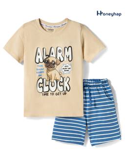Honeyhap - Premium Cotton Shorts With Bio Finish T-Shirt Beige