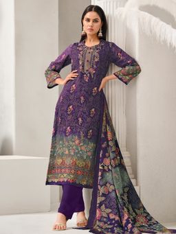 Stylee LIFESTYLE - Purple Lawn Cotton Digital Printed Dress Material