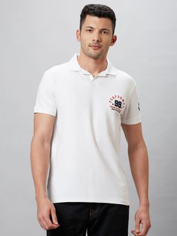 Globus - Men White Cotton Regular Fit Sports Polo T-Shirt
