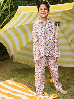 House of Ekam - Unisex Pink Cotton Top with Pyjama (Set of 2)