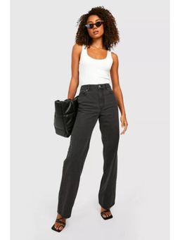 KOTTY - Womens Solid Cotton Lycra Blend High Rise Straight Fit Jeans