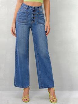KOTTY - Womens Solid Cotton Lycra Blend High Rise Ankle Length Stylish Jeans