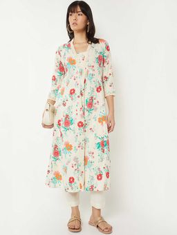 max - Women Off White Floral Print A-Line Kurta and Pant