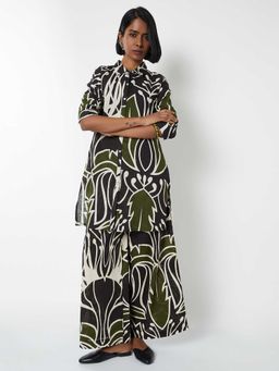 max - Women Cotton Blend Black Printed Co-Ord Set