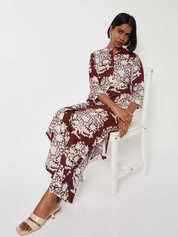 max - Women Red Floral Printed Straight Kurta with Palazzo