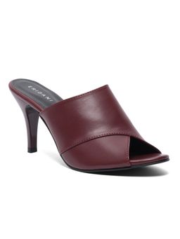 ERIDANI - Women Illiana Cherry Maroon Peep Toe Stilettos