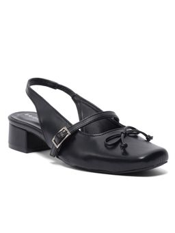 ERIDANI - Women Raquel Black Slingback Closed-Toe Heels