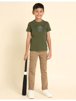 U.S. POLO ASSN. - Boys Brand Print Cotton T-Shirt Olive Green