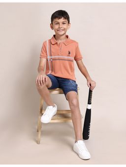 U.S. POLO ASSN. - Boys Zipper Polo T-Shirt