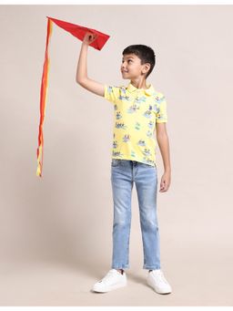 U.S. POLO ASSN. - Boys Printed Polo T-Shirt Yellow
