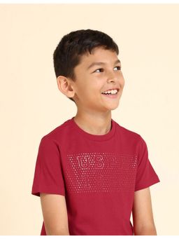 U.S. POLO ASSN. - Boys Brand Printed Cotton T-Shirt Maroon
