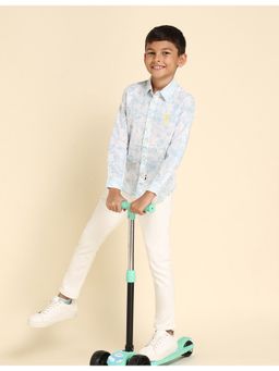 U.S. POLO ASSN. - Blue Boys Tropical Print Shirt