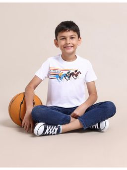 U.S. POLO ASSN. - White Boys Graphic Print T-Shirt