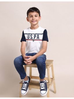U.S. POLO ASSN. - Boys Pure Cotton Regular T-Shirt White