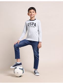 U.S. POLO ASSN. - Boys Pure Cotton Regular T-Shirt Grey