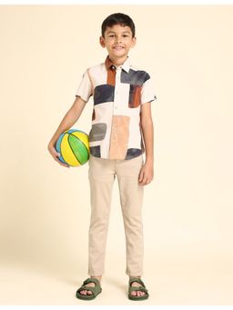 U.S. POLO ASSN. - Cream Abstract Shirt