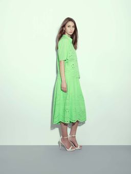 VERO MODA - Green Cutwork Skirt