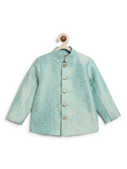 TIBER TABER - Boys Blue Bandhgala with Pants Fabric