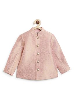 TIBER TABER - Boys Pink Bandhgala with Pants Fabric
