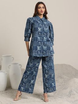 Libas - Blue Abstract Printed Co-Ord (Set of 3)