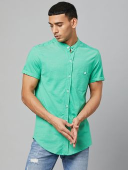 Club York - Men Solid Green Shirt