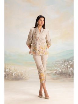 Kaveri - Beige Candy Blossom Tree Co-Ord Set