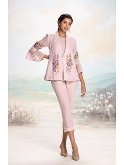 Kaveri - Pink Vintage Rosa Tree Short Jacket and Pant