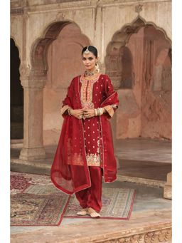Sheetal Batra - Anila - Deep Red Short Kurta With Salwar And Dupatta
