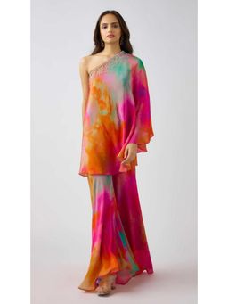 Basanti Kapde aur Koffee - The Celestial Dunes Sharara With Bustier And Kaftan