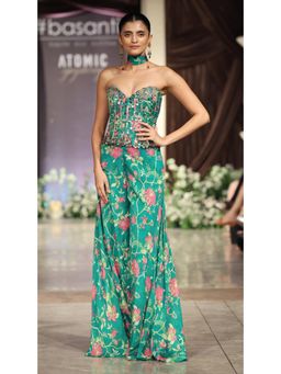 Basanti Kapde aur Koffee - The Celestial Garden Sharara With Corset