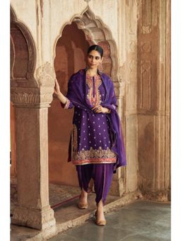 Sheetal Batra - Fahmida - Deep Purple Short Kurta With Tulip Pant