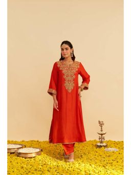 Sheetal Batra - Hiba - Burnt Orange Long Kaftan With Salwar