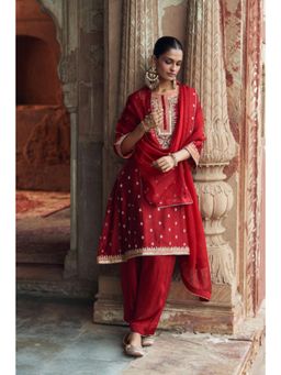Sheetal Batra - Inaayat - Deep Red Chauga With Salwar And Dupatta