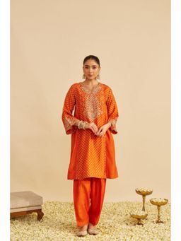 Sheetal Batra - Kayra - Orange Short Gathered Chauga With Salwar And Dupatta