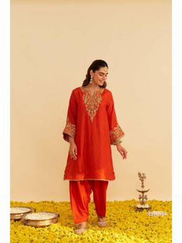 Sheetal Batra - Marwa - Burnt Orange Short Chauga With Salwar
