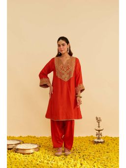 Sheetal Batra - Mehza - Burnt Orange Short Chauga With Salwar